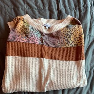 Waffle knit sweater